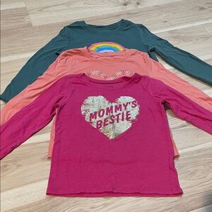 The Children's Place/ Cat & Jack Long Sleeve Shirt Trio - Pink, Peach, Green